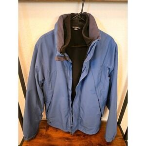 Lands End Mens Blue Fleece Lined Zip Up Jacket Size Medium